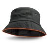 Black Bondi Bucket Hat - Coloured Trim