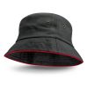 Black Bondi Bucket Hat - Coloured Trim