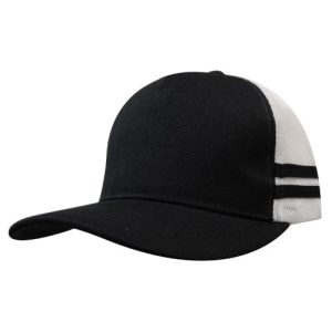 American Premium Twill Mesh Deep Fit Trucker with Stripes